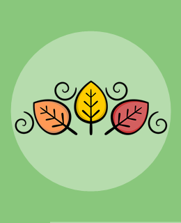 jesienne liście na zielonym tle