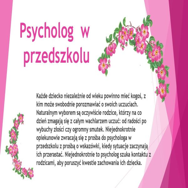 opis działań psychologa w przedszkolu