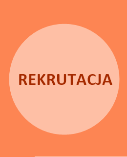 napis rekrutacja na pomarańczowym tle