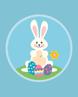 wielkanocny zając i pisanki